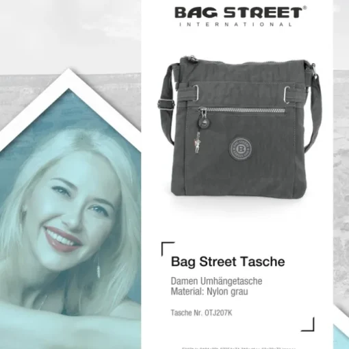Damen grau Nylon Bag Street Handtasche OTJ207K