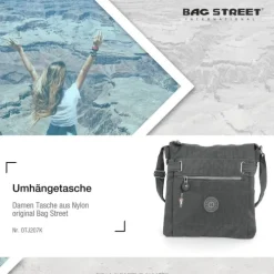 Damen grau Nylon Bag Street Handtasche OTJ207K