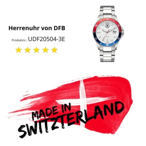 DFB Herrenuhr Edelstahl silber official DFB Collection Armbanduhr UDF20504-3E