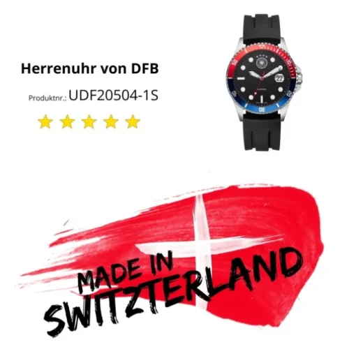 DFB Herrenuhr Silikon schwarz DFB official DFB Collection Armbanduhr UDF20504-1S