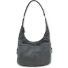 DrachenLeder Beuteltasche Kunstleder grau Hobo Bag Damen Handtasche OTS100K