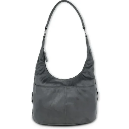 DrachenLeder Beuteltasche Kunstleder grau Hobo Bag Damen Handtasche OTS100K