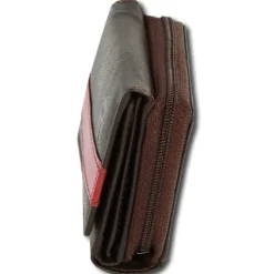 DrachenLeder braun dunkelrot Leder Portemonnaie Brieftasche OPZ100D