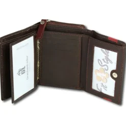 DrachenLeder braun dunkelrot Leder Portemonnaie Brieftasche OPZ100D