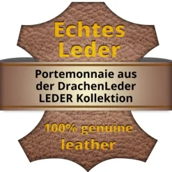 DrachenLeder braun dunkelrot Leder Portemonnaie Brieftasche OPZ100D