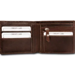 DrachenLeder braun Echtleder Portemonnaie Brieftasche Herren OPT021N