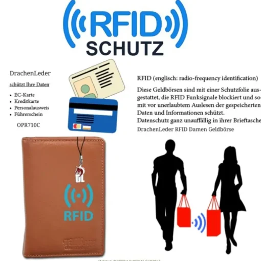 DrachenLeder Echtleder Börse Damen Portemonnaie cognac braun Geldbeutel OPR710C