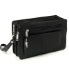 DrachenLeder Handgelenktasche Leder schwarz Herrentasche Smartphonefach OTJ512S