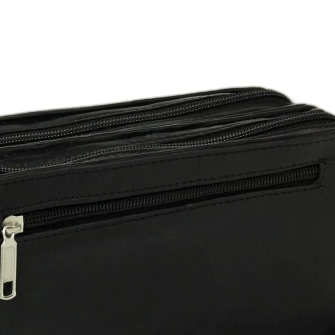 DrachenLeder Handgelenktasche Leder schwarz Herrentasche Smartphonefach OTJ512S