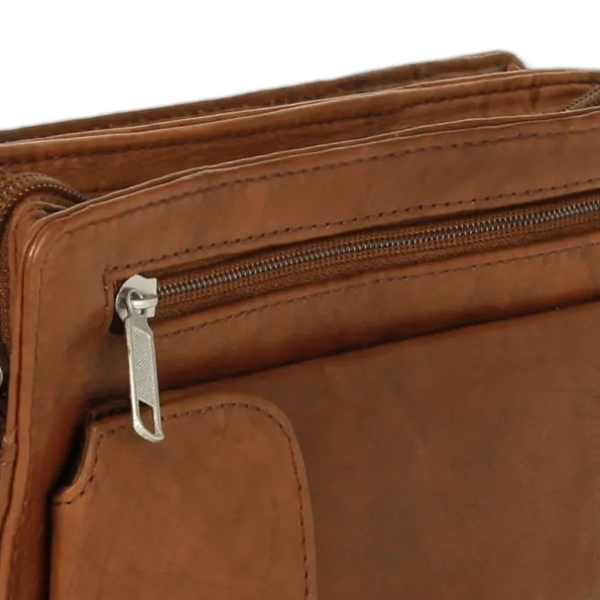 DrachenLeder Handgelenktasche Leder tan braun Herrentasche Handyfach OTJ512C