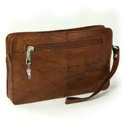 DrachenLeder Handgelenktasche Leder tan braun Handytasche Herrentasche OTJ502C