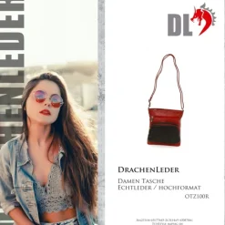 DrachenLeder Handtasche Leder rot Damen OTZ100R