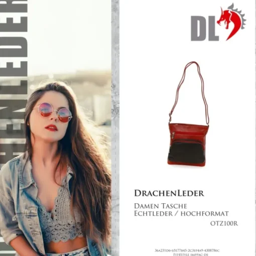 DrachenLeder Handtasche Leder rot Damen OTZ100R