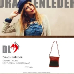 DrachenLeder Handtasche Leder rot Damen OTZ100R
