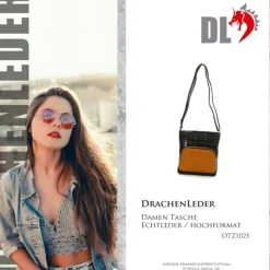 DrachenLeder Leder schwarz Damen Handtasche OTZ102S