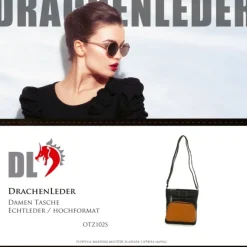 DrachenLeder Leder schwarz Damen Handtasche OTZ102S