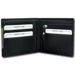 DrachenLeder schwarz Echtleder Portemonnaie Brieftasche Herren OPT002S