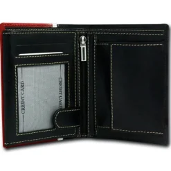 DrachenLeder schwarz Echtleder Portemonnaie Brieftasche Herren OPT042R