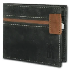 DrachenLeder Vintage grau, braun Echtleder Portemonnaie Brieftasche Herren OPT081K