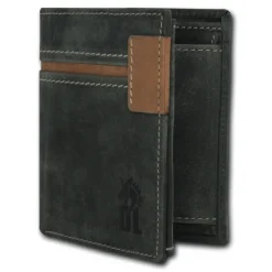 DrachenLeder Vintage grau, braun Echtleder Portemonnaie Brieftasche Herren OPT082K