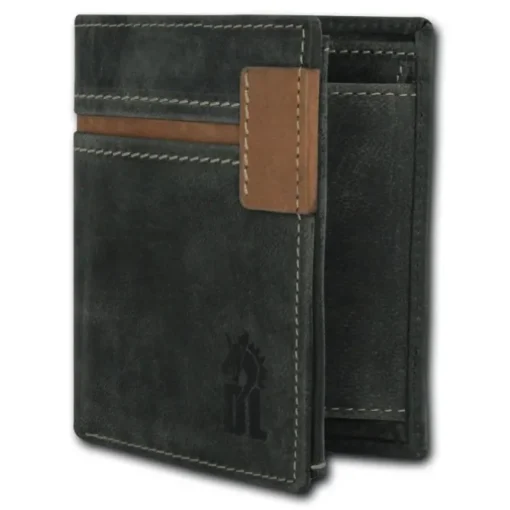 DrachenLeder Vintage grau, braun Echtleder Portemonnaie Brieftasche Herren OPT082K