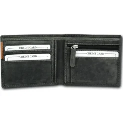 DrachenLeder Vintage grau, braun Echtleder Portemonnaie Brieftasche Herren OPT081K