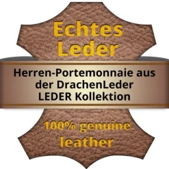 DrachenLeder Vintage grau, braun Echtleder Portemonnaie Brieftasche Herren OPT082K