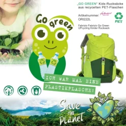 Fabrizio Go Green Kinderrucksack Polyester, recycelt lime ORI222L