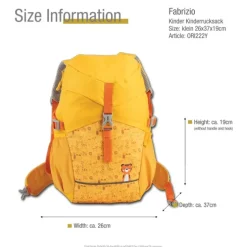 Fabrizio Kinderrucksack Polyester recycelt gelb ORI222Y