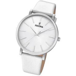 Festina Damen Armbanduhr Boyfriend F20371/1 Quarz Leder weiß UF20371/1
