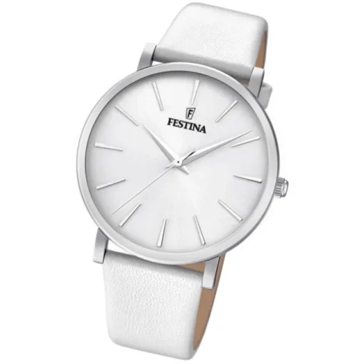 Festina Damen Armbanduhr Boyfriend F20371/1 Quarz Leder weiß UF20371/1