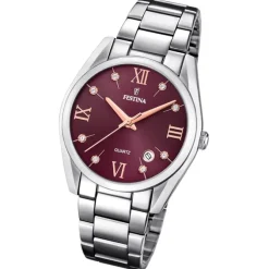 Festina Damen Armbanduhr Boyfriend F16790/E Quarz Edelstahl silber UF16790/E