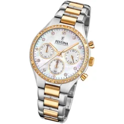 Festina Damen Armbanduhr Boyfriend F20402/1 Quarz Edelstahl silber UF20402/1