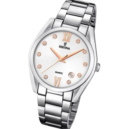 Festina Damen Armbanduhr Boyfriend F16790/A Quarz Edelstahl silber UF16790/A