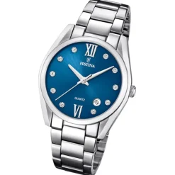 Festina Damen Armbanduhr Boyfriend F16790/C Quarz Edelstahl silber UF16790/C
