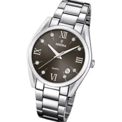 Festina Damen Armbanduhr Boyfriend F16790/F Quarz Edelstahl silber UF16790/F