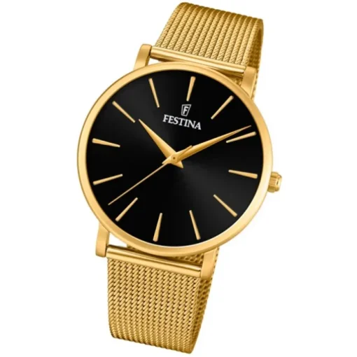 Festina Damen Armbanduhr Ladies Classic F20476/2 Quarz Edelstahl gold UF20476/2