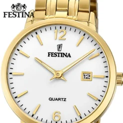 Festina Damen Armbanduhr Klassik F20514/2 Analog Edelstahl gold UF20514/2