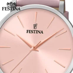 Festina Damen Armbanduhr Boyfriend F20371/2 Quarz Leder rose UF20371/2
