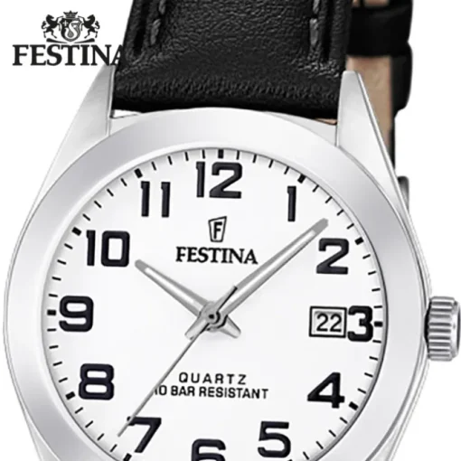 Festina Damen Armbanduhr Klassik F20447/1 Quarz Leder schwarz UF20447/1