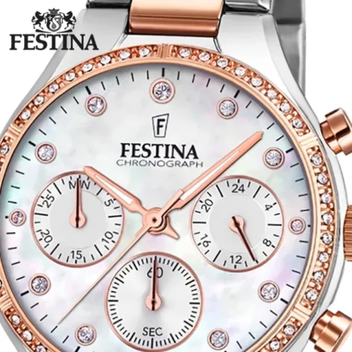 Festina Damen Armbanduhr Boyfriend F20403/1 Quarz Edelstahl silber UF20403/1