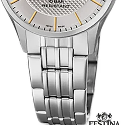Festina Damen Armbanduhr Swiss Made F20006/2 Quarz Edelstahl silber UF20006/2