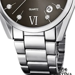 Festina Damen Armbanduhr Boyfriend F16790/F Quarz Edelstahl silber UF16790/F