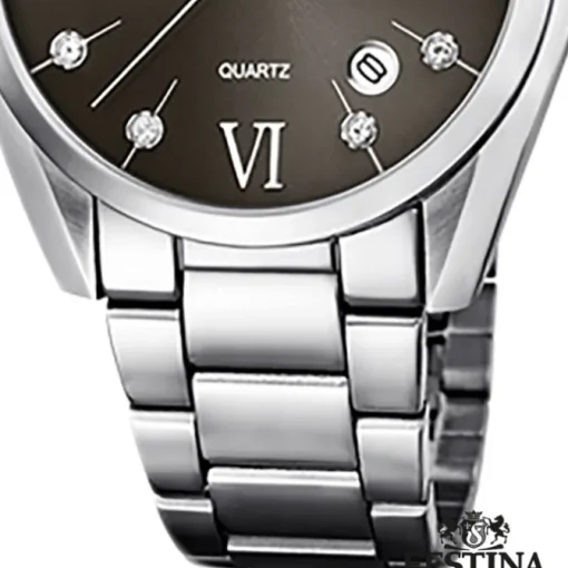 Festina Damen Armbanduhr Boyfriend F16790/F Quarz Edelstahl silber UF16790/F