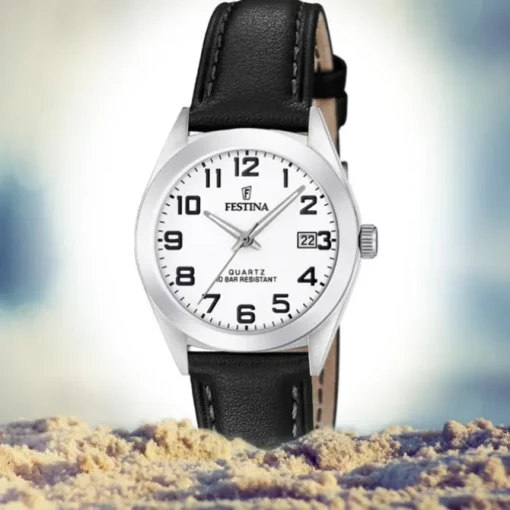 Festina Damen Armbanduhr Klassik F20447/1 Quarz Leder schwarz UF20447/1