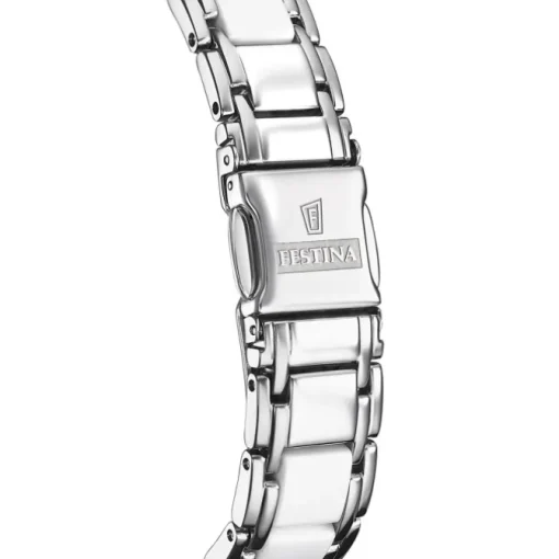 Festina Damen Armbanduhr F20499/1 Edelstahl Keramik silber weiß UF20499/1