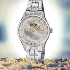 Festina Damen Armbanduhr Swiss Made F20006/2 Quarz Edelstahl silber UF20006/2