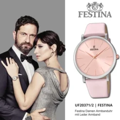 Festina Damen Armbanduhr Boyfriend F20371/2 Quarz Leder rose UF20371/2