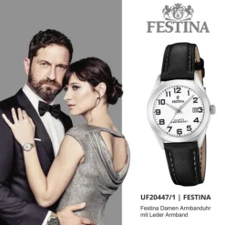 Festina Damen Armbanduhr Klassik F20447/1 Quarz Leder schwarz UF20447/1