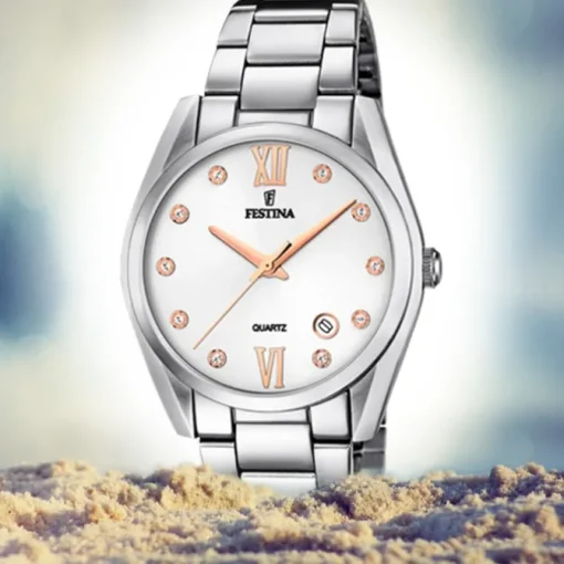 Festina Damen Armbanduhr Boyfriend F16790/A Quarz Edelstahl silber UF16790/A